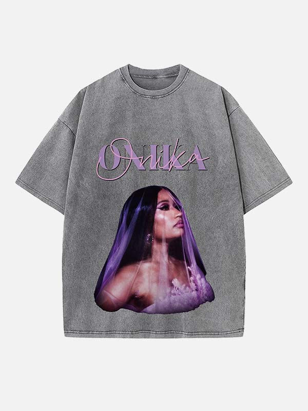 Nicki Minaj Print Round Neck T-shirt