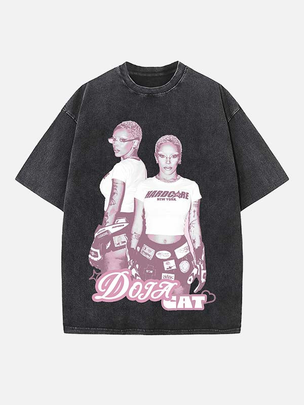 Doja Cat Print Round Neck T-shirt