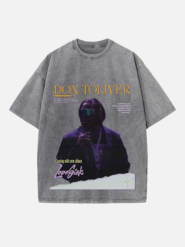 Don Toliver Print Round Neck T-shirt