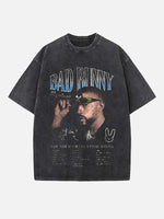 Bad Bunny Print Round Neck T-shirt