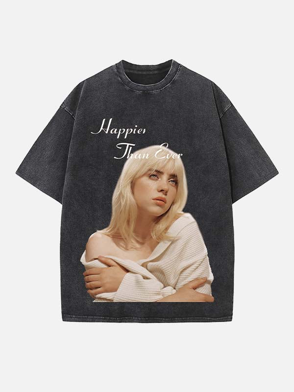 Billie Eilish Print Round Neck T-shirt