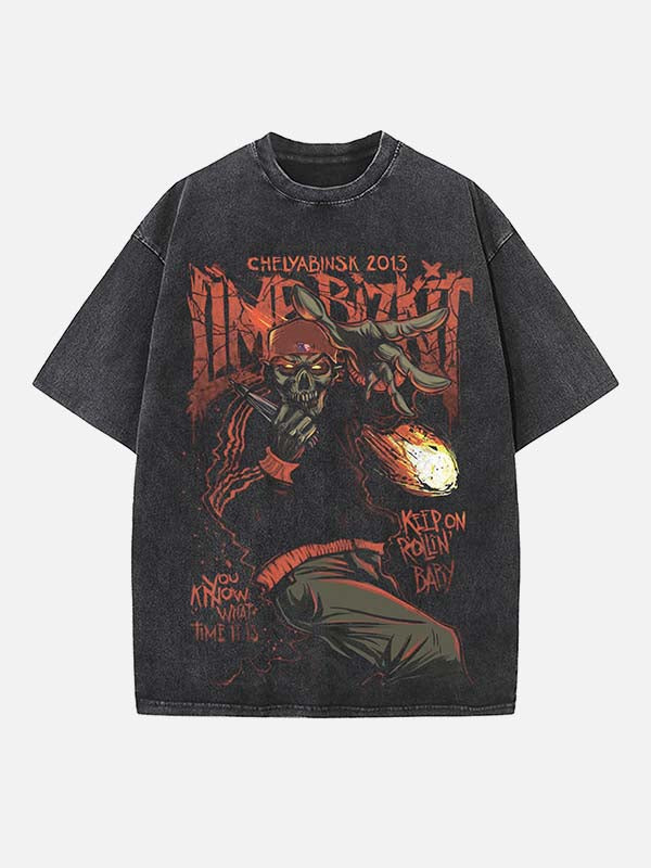 Limp Bizkit Print Round Neck T-shirt