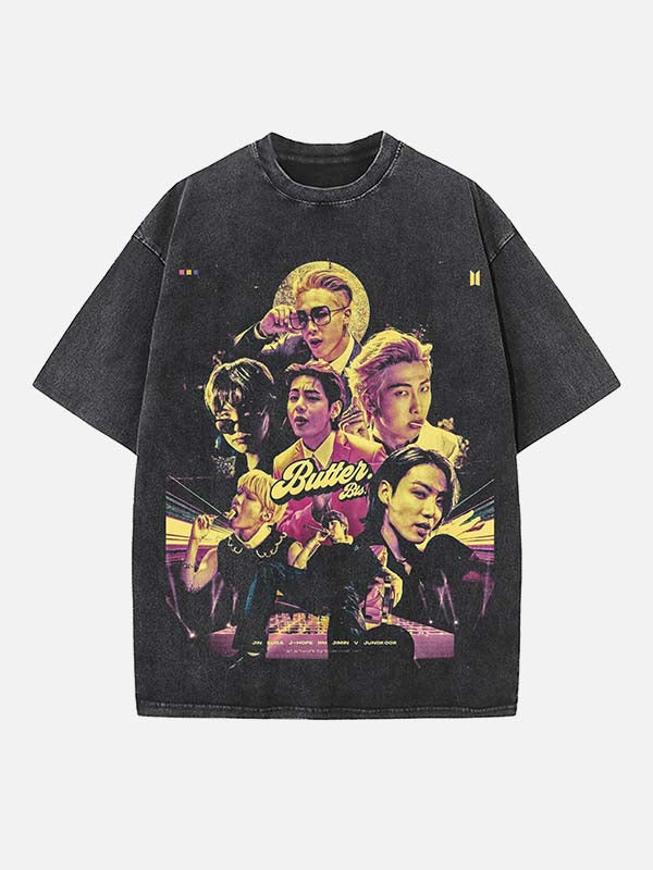 BTS Print Round Neck T-shirt