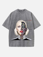 Christina Aguilera Print Round Neck T-shirt