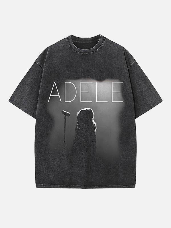 Adele Print Round Neck T-shirt