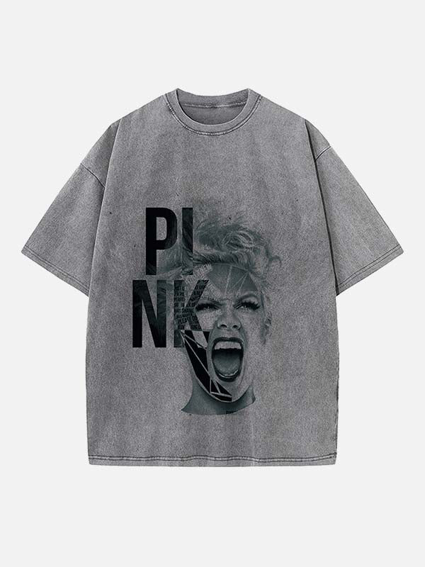 P!nk Print Round Neck T-shirt