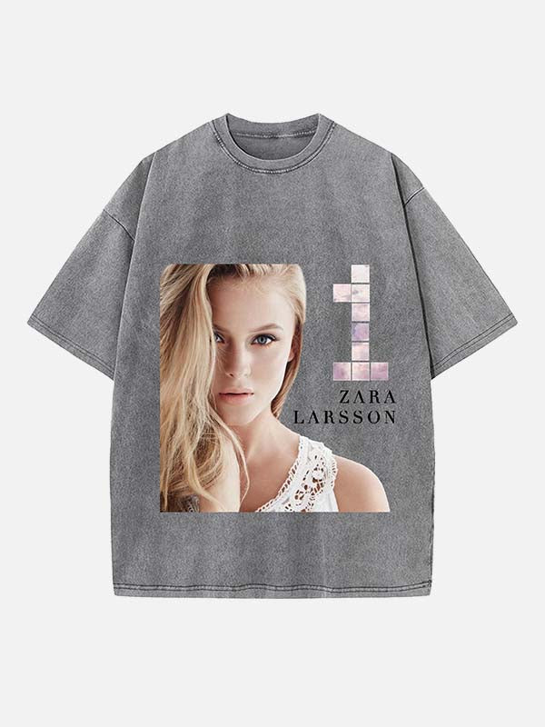 Zara Larsson Print Round Neck T-shirt