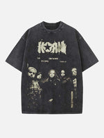 Korn Print Round Neck T-shirt