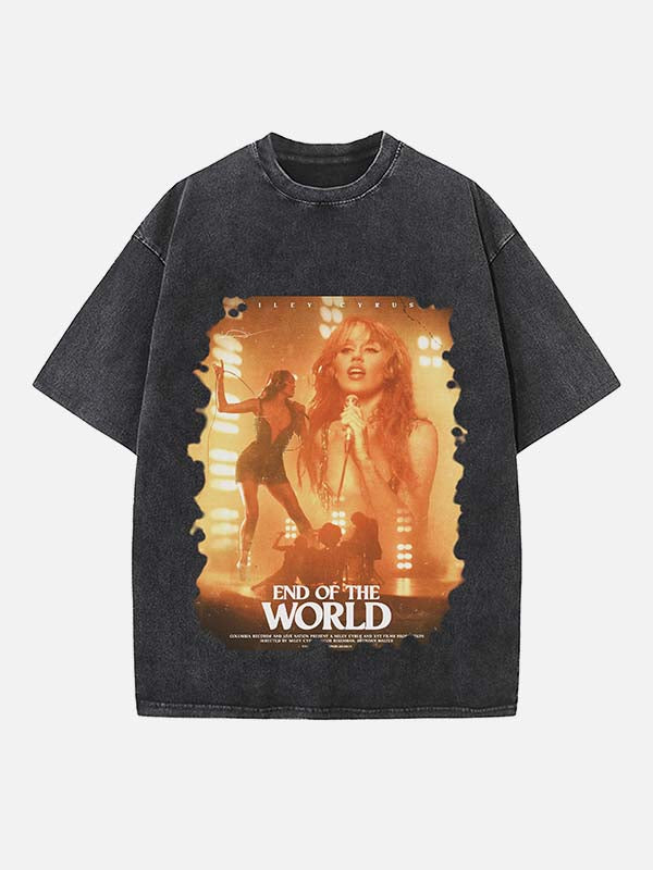Miley Cyrus Print Round Neck T-shirt