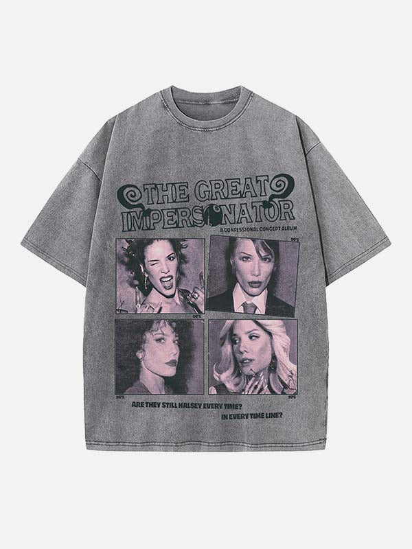 Halsey Print Round Neck T-shirt