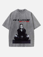Avril Lavigne Print Round Neck T-shirt