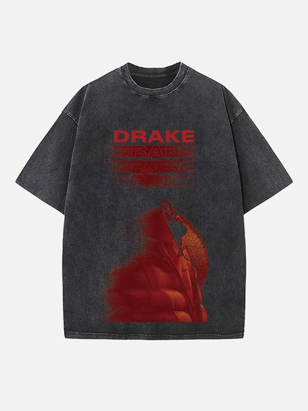 Drake Print Round Neck T-shirt