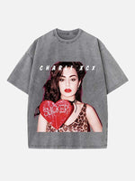 Charli xcx Print Round Neck T-shirt