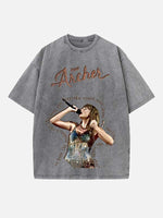 Taylor Swift Print Round Neck T-shirt