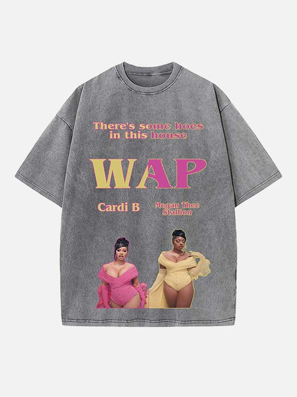 Cardi B Print Round Neck T-shirt