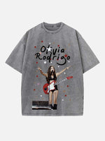 Olivia Rodrigo Print Round Neck T-shirt