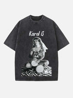 Karol G Print Round Neck T-shirt