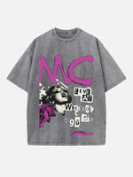 Miley Cyrus Print Round Neck T-shirt