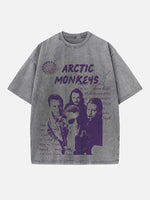 Arctic Monkeys Print Round Neck T-shirt