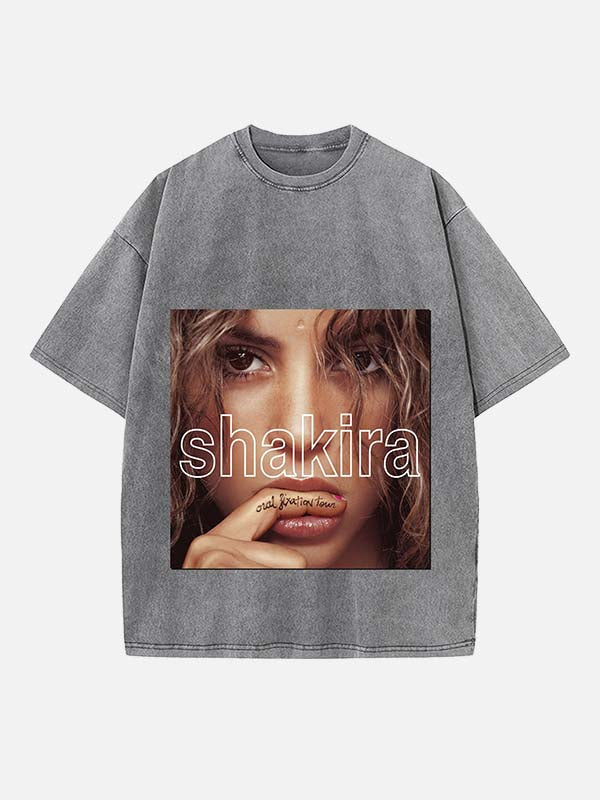 Shakira Print Round Neck T-shirt