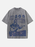 Led Zeppelin Print Round Neck T-shirt