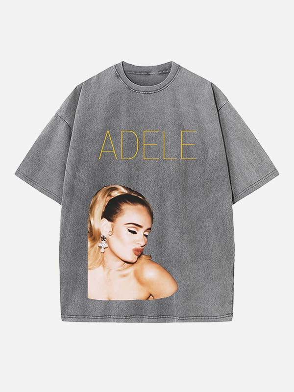 Adele Print Round Neck T-shirt