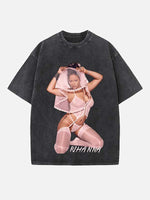 Rihanna Print Round Neck T-shirt
