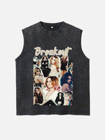 Miley Cyrus Print Round Neck Tank