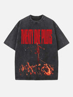 Twenty One Pilots Print Round Neck T-shirt