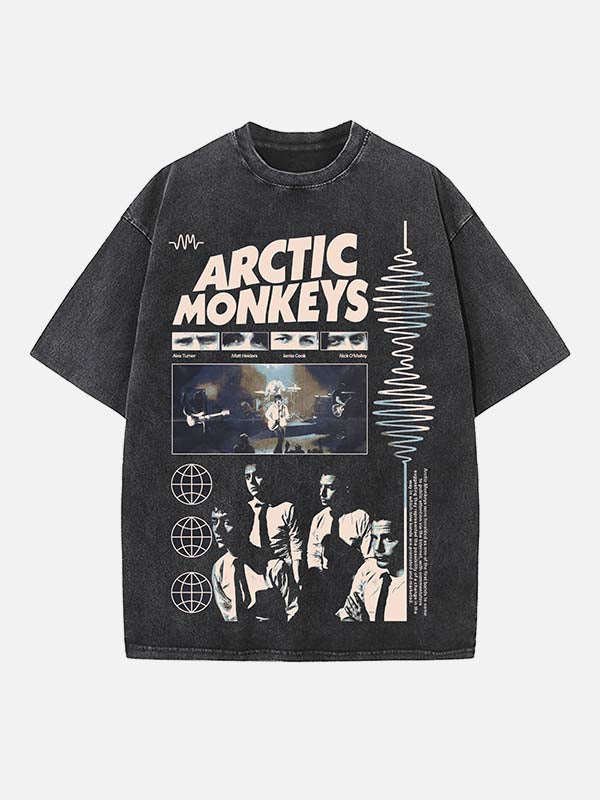 Arctic Monkeys Print Round Neck T-shirt