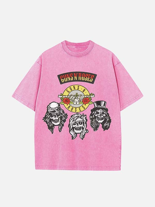 GUNS N' ROSES Print Round Neck T-shirt