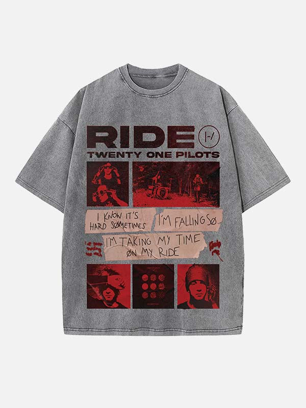 Twenty One Pilots Print Round Neck T-shirt