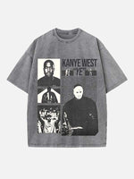 Kanye West Print Round Neck T-shirt