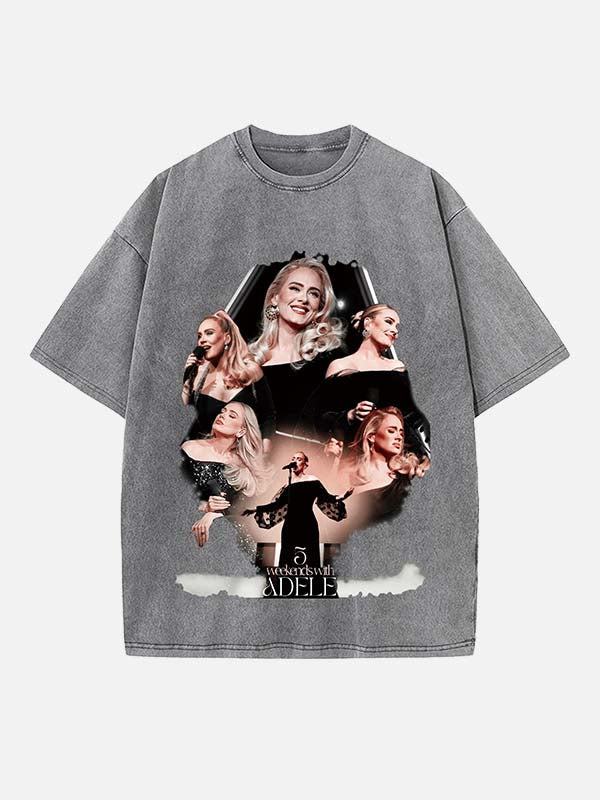 Adele Print Round Neck T-shirt