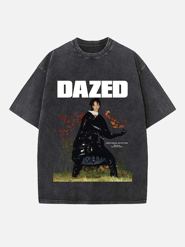 Rihanna Print Round Neck T-shirt