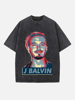 J Balvin Print Round Neck T-shirt