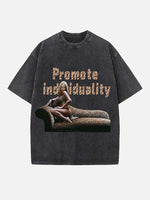 Rihanna Print Round Neck T-shirt