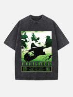 Foo Fighters Print Round Neck T-shirt