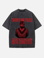 Twenty One Pilots Print Round Neck T-shirt