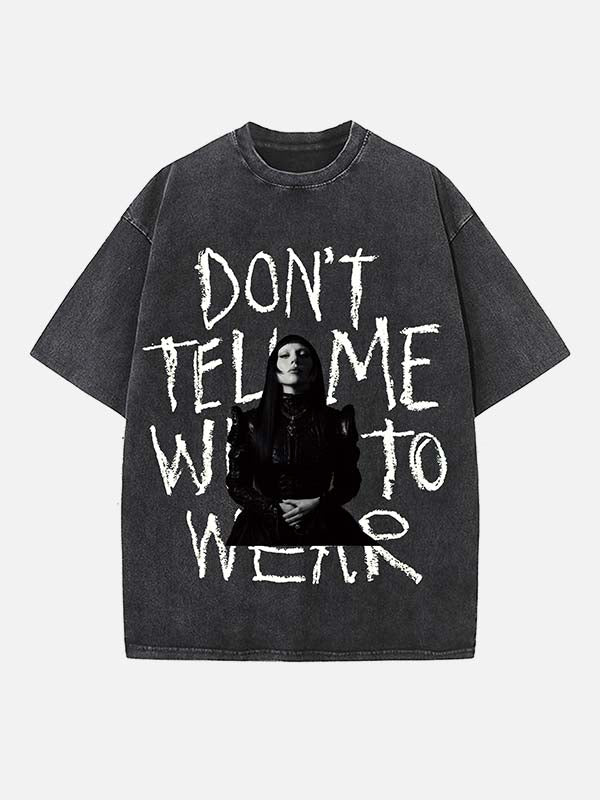 Lady Gaga Print Round Neck T-shirt