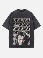 Lady Gaga Print Round Neck T-shirt