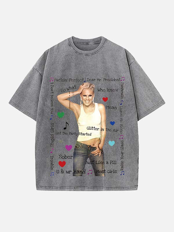 P!nk Print Round Neck T-shirt