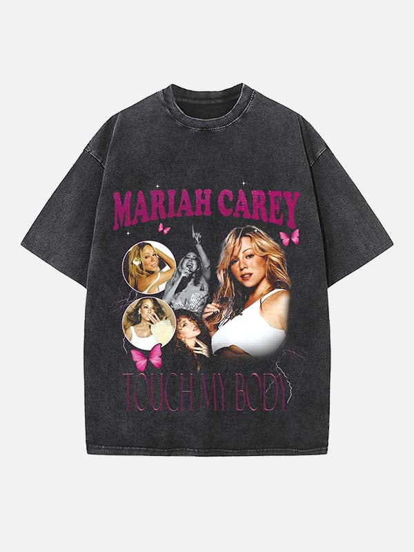 Mariah Carey Print Round Neck T-shirt