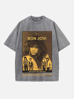 Bon Jovi Print Round Neck T-shirt