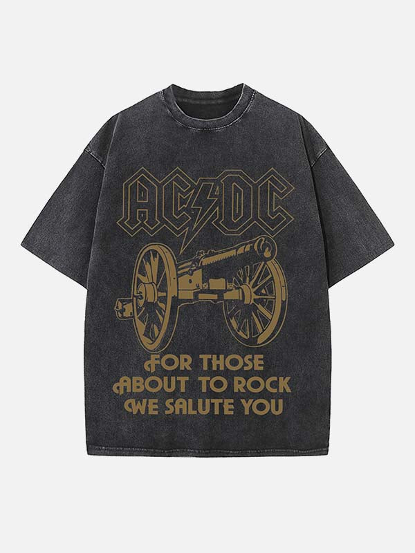 AC/DC Print Round Neck T-shirt