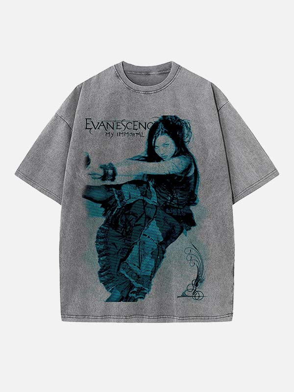 Evanescence Print Round Neck T-shirt