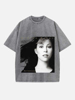 Mariah Carey Print Round Neck T-shirt