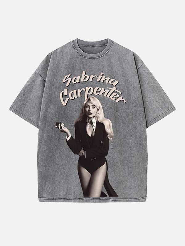 Sabrina Carpenter Print Round Neck T-shirt