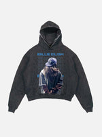Billie Eilish Print Slant Pockets Hoodie