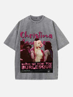 Christina Aguilera Print Round Neck T-shirt